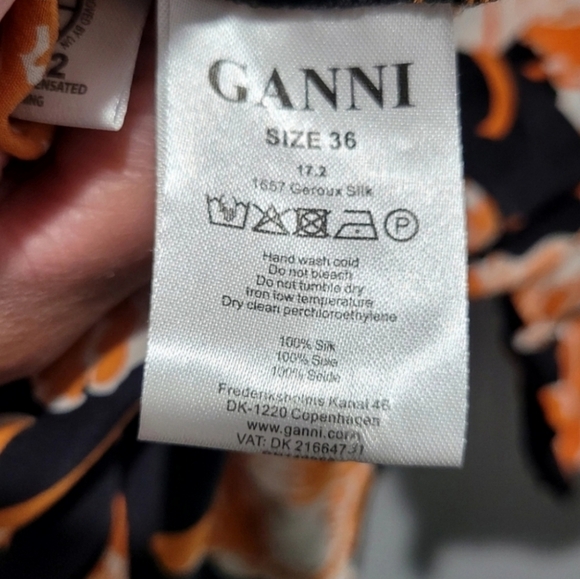 GANNI Geroux Floral Printed Silk Shirt - Picture 9 of 10